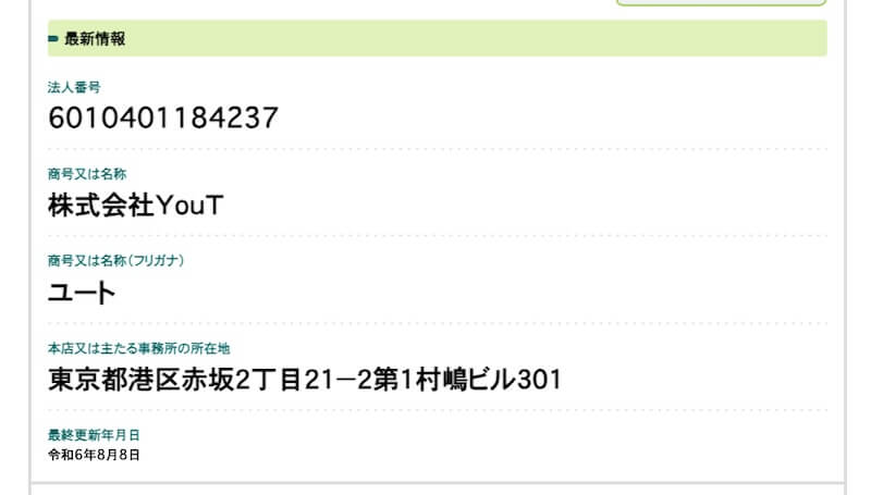 株式会社YouTの会社情報